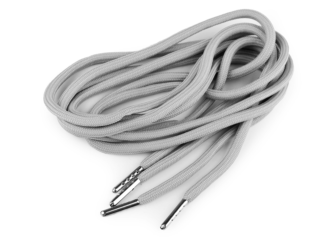 Oděvní šňůra s koncovkami do kapucí, délka 130 cm, malé, 1 bílá