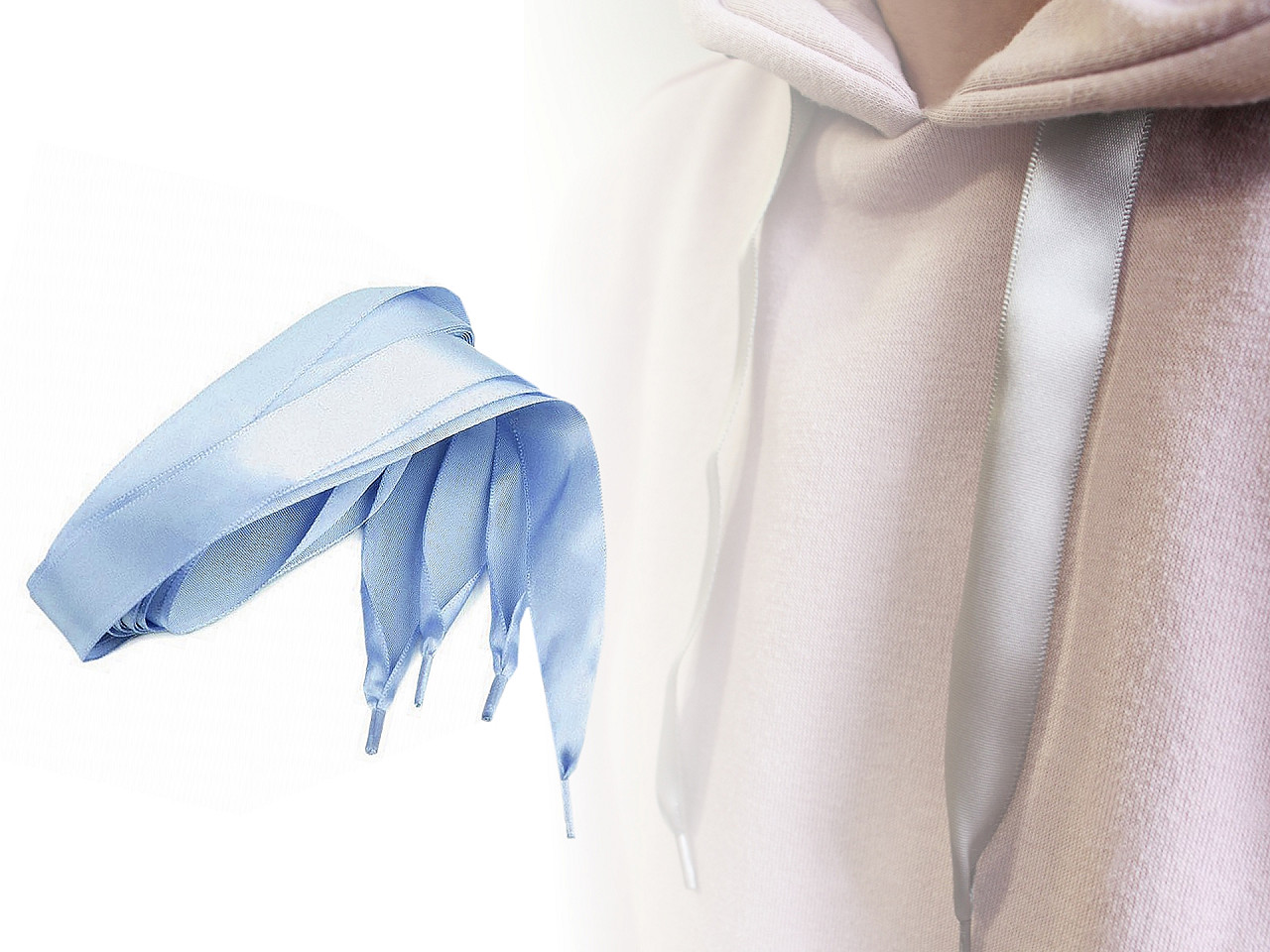 Saténové tkaničky do bot, tenisek a mikin délka 110 cm, velké, 15 šedá světlá