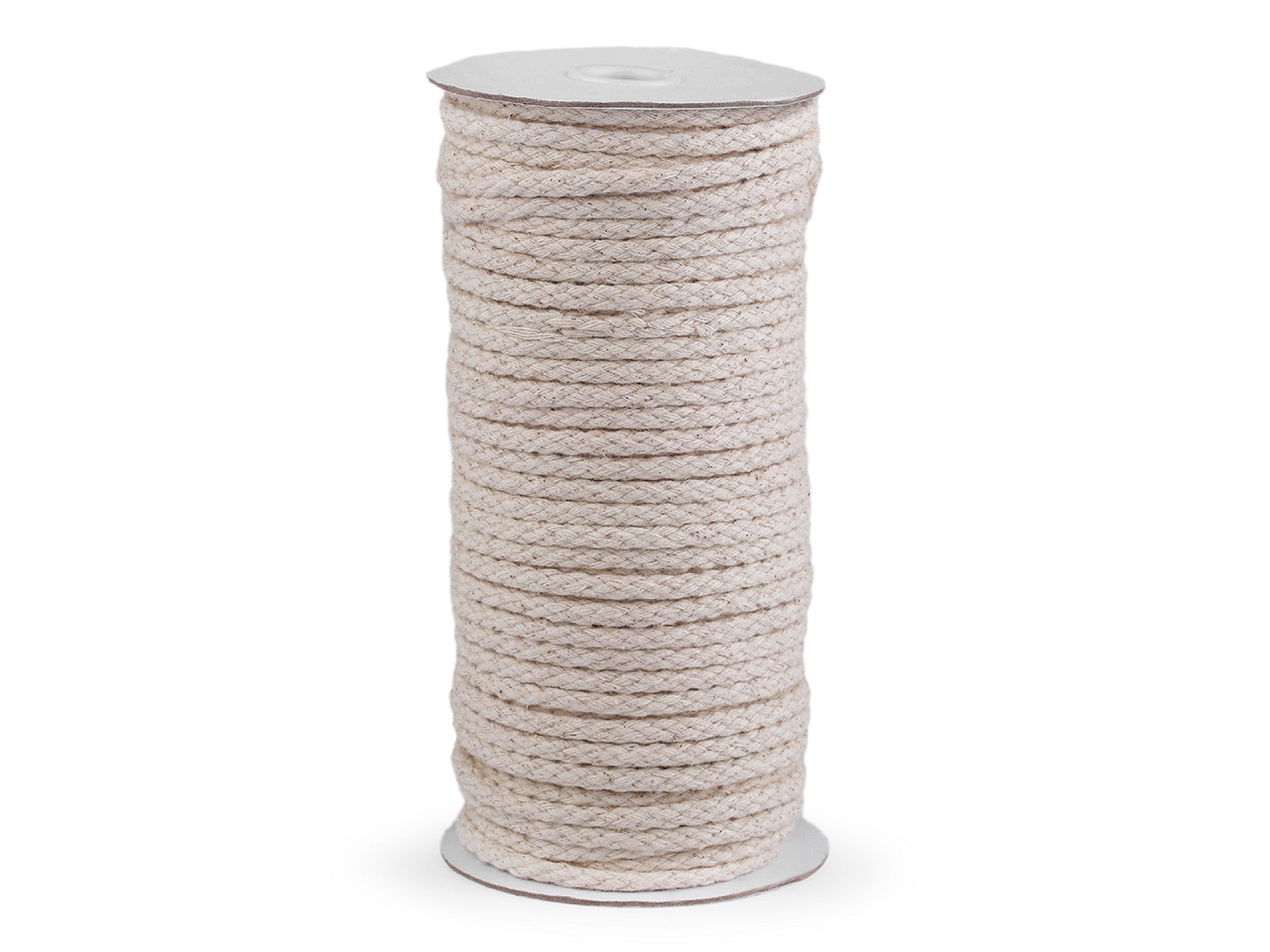 Bavlněná šňůra Ø7 mm splétaná, střední, 12 černá