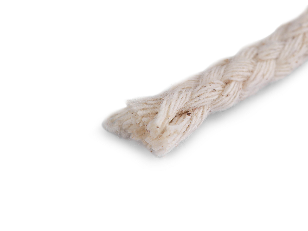 Bavlněná šňůra Ø7 mm splétaná, střední, 12 černá