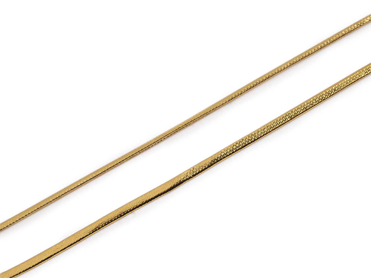 Zlatá šnůra plochá k balení dárků PU šíře 1,8; 2,5 mm, střední, 1 (1,8 mm) zlatá