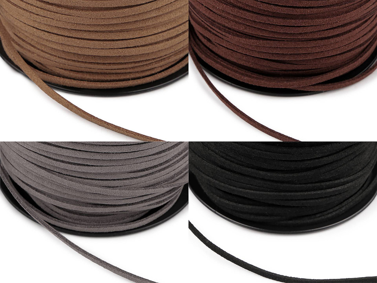 Řemínek imitace kůže šíře 3 mm, velké, 4 černá