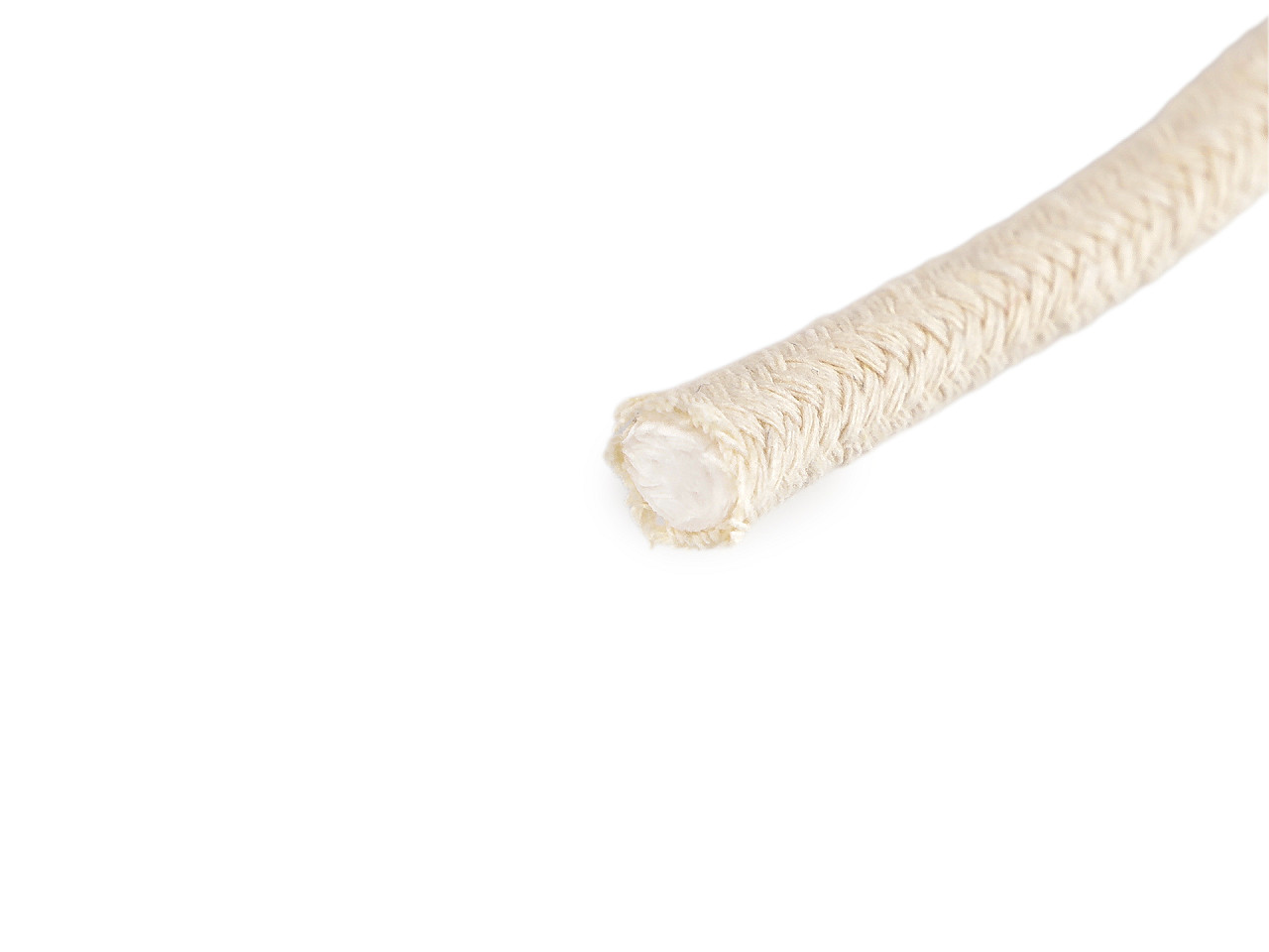 Šňůra splétaná s výplní Ø8 mm, střední, režná světlá