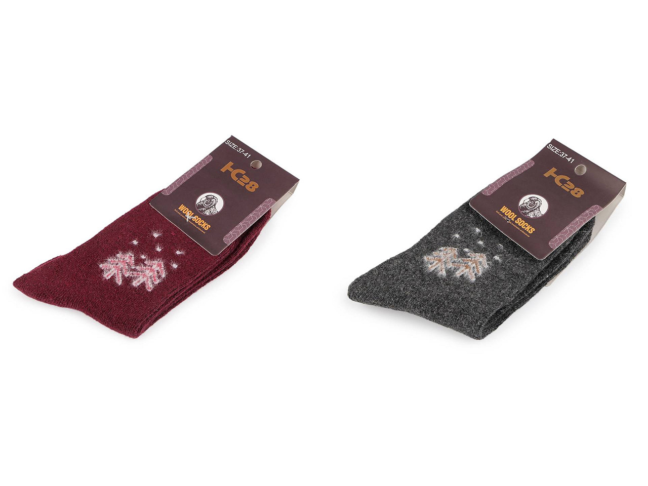 Ponožky vlněné teplé unisex, velké, 13 černá vločka