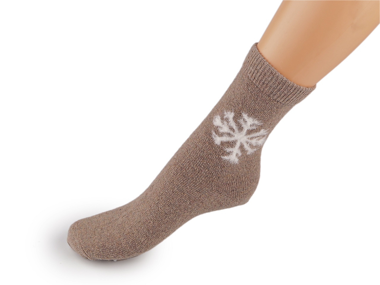 Ponožky vlněné teplé unisex, střední, 13 černá vločka