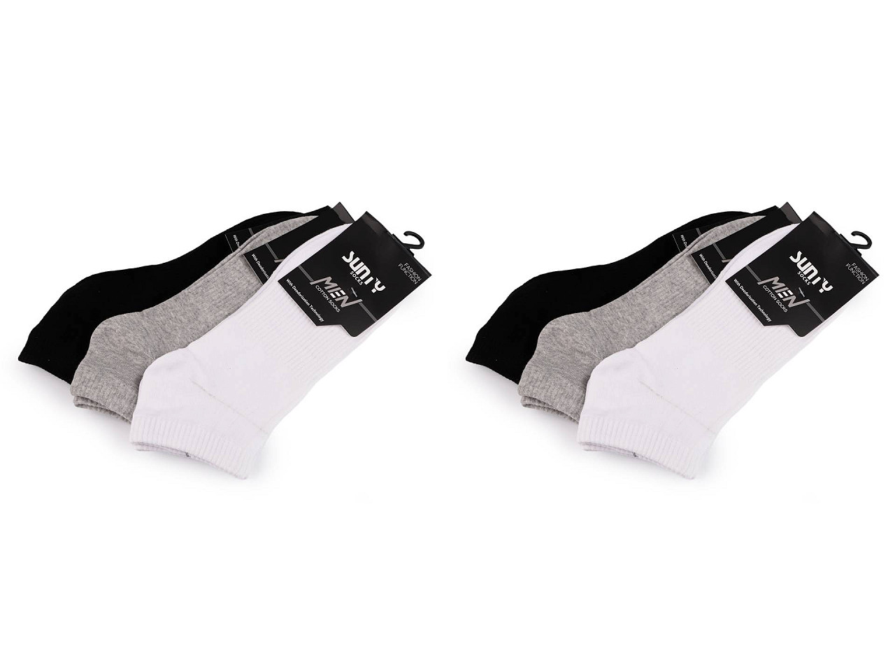 Pánské bavlněné ponožky kotníkové, velké, 6 (vel. 43-46) černá