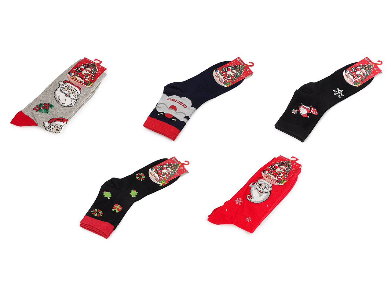 Vánoční ponožky unisex, velké, 4 černá