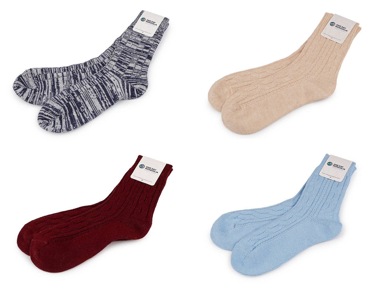 Vlněné ponožky mongolské unisex, střední, 7 modrá světlá