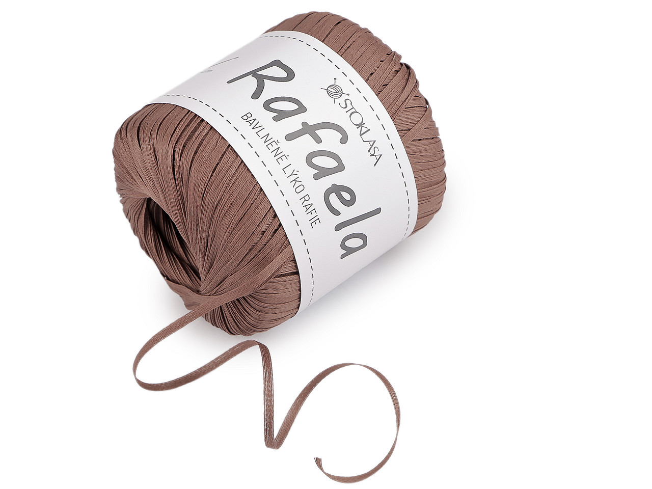 Lýko bavlněné ploché Rafaela k háčkování tašek, šíře 4 mm, střední, 9 černá