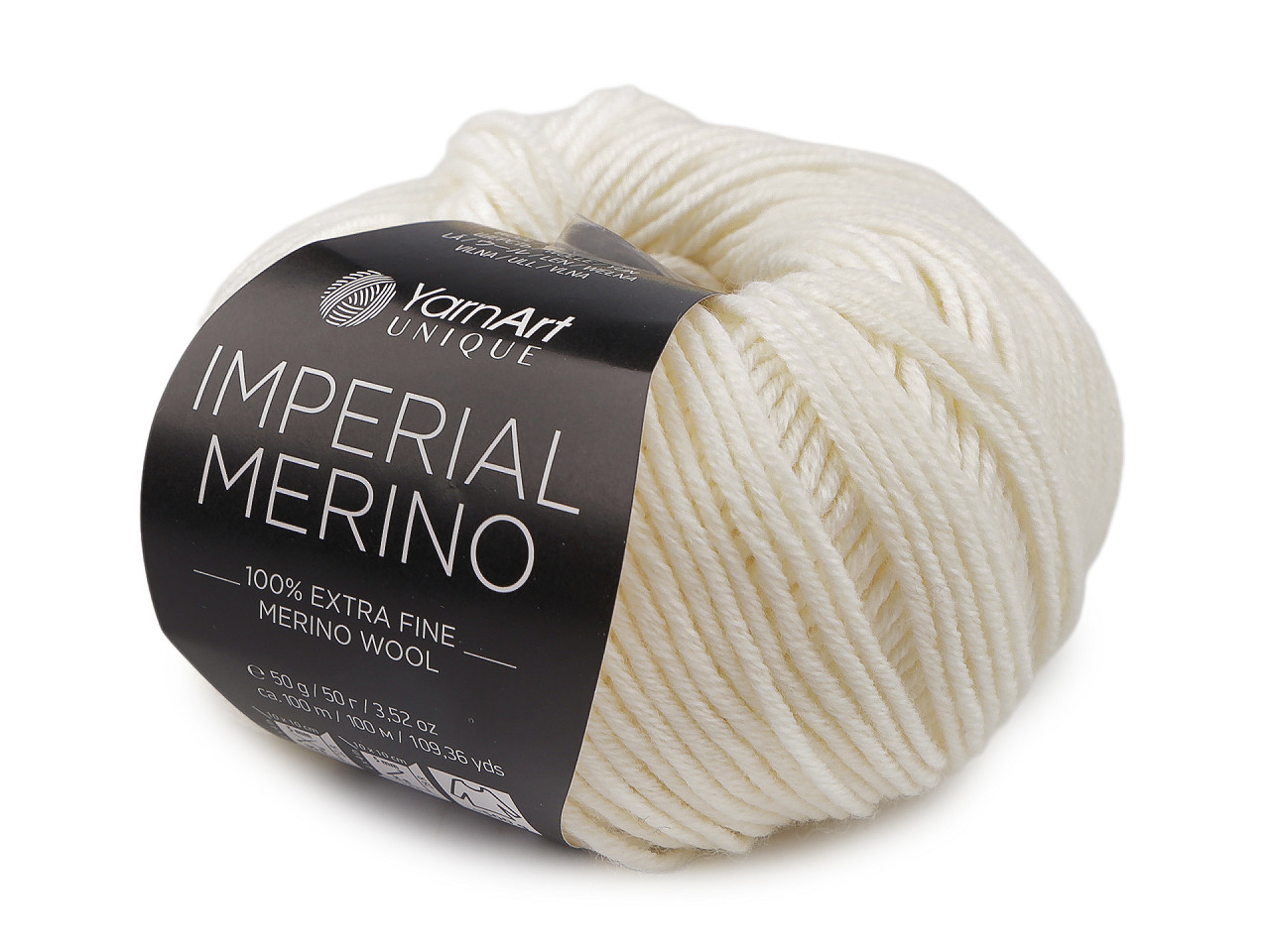 Pletací příze Imperial 100% Merino 50 g, střední, 7 (3301) černá