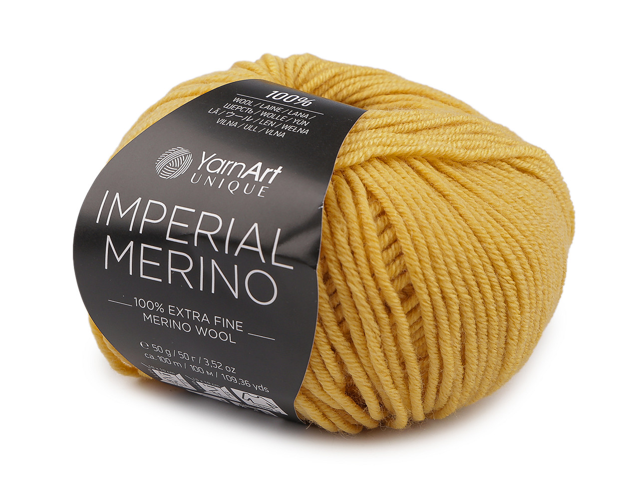 Pletací příze Imperial 100% Merino 50 g, střední, 7 (3301) černá