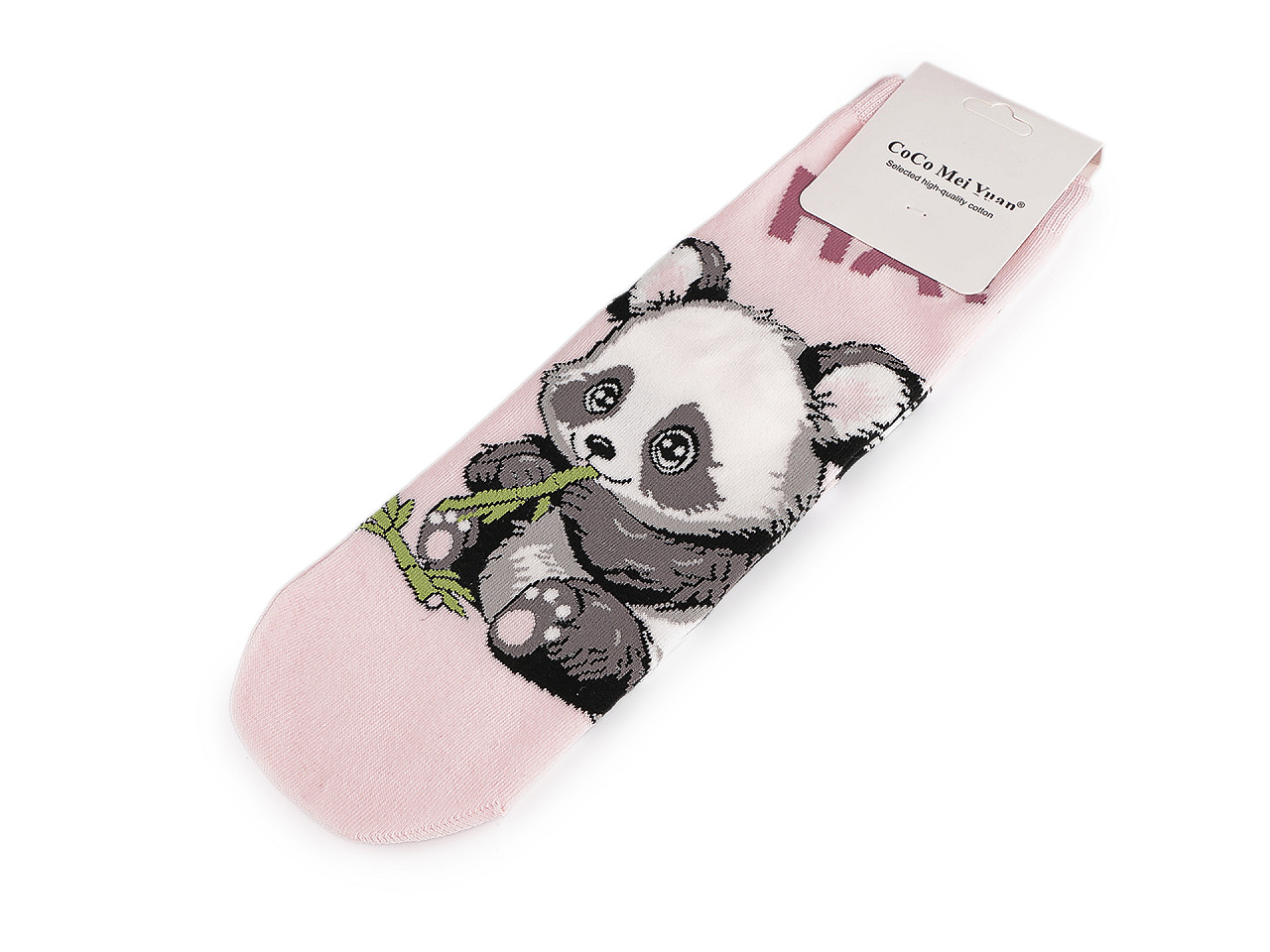 Bavlněné ponožky Panda, velké, 2 béžová světlá