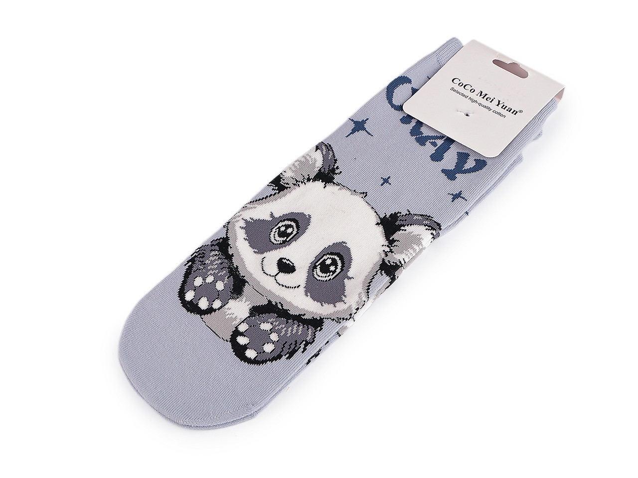 Bavlněné ponožky Panda, střední, 3 růžová sv.