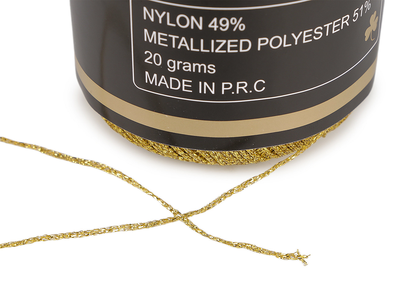 Háčkovací / pletací příze s lurexem 20 g, střední, 1 stříbrná