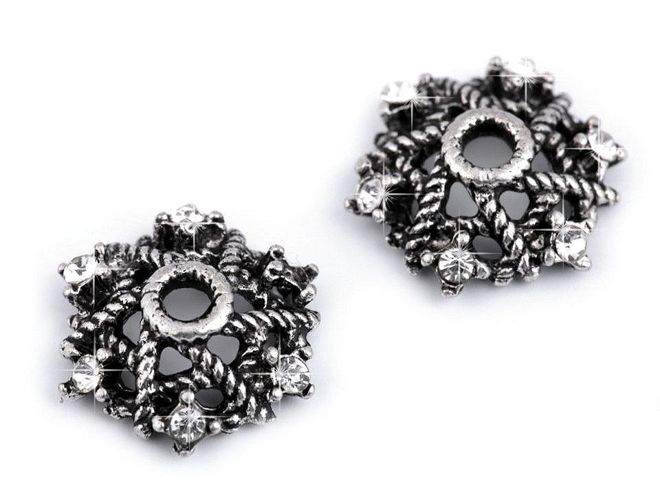 Kovový kaplík s brúsenými kamienkami Ø11 mm