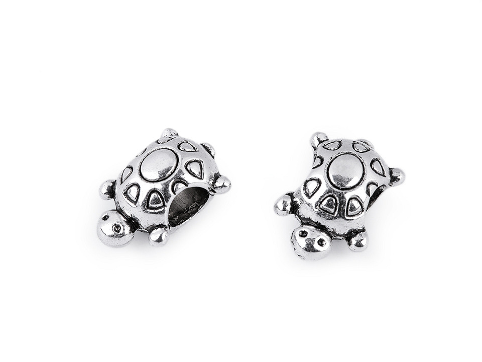 Kovový korálik korytnačka 10x14 mm