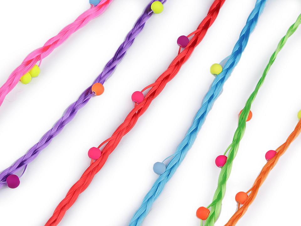 Copánek / pramen vlasů s korálky na skřipci, malé, 1 mix multikolor