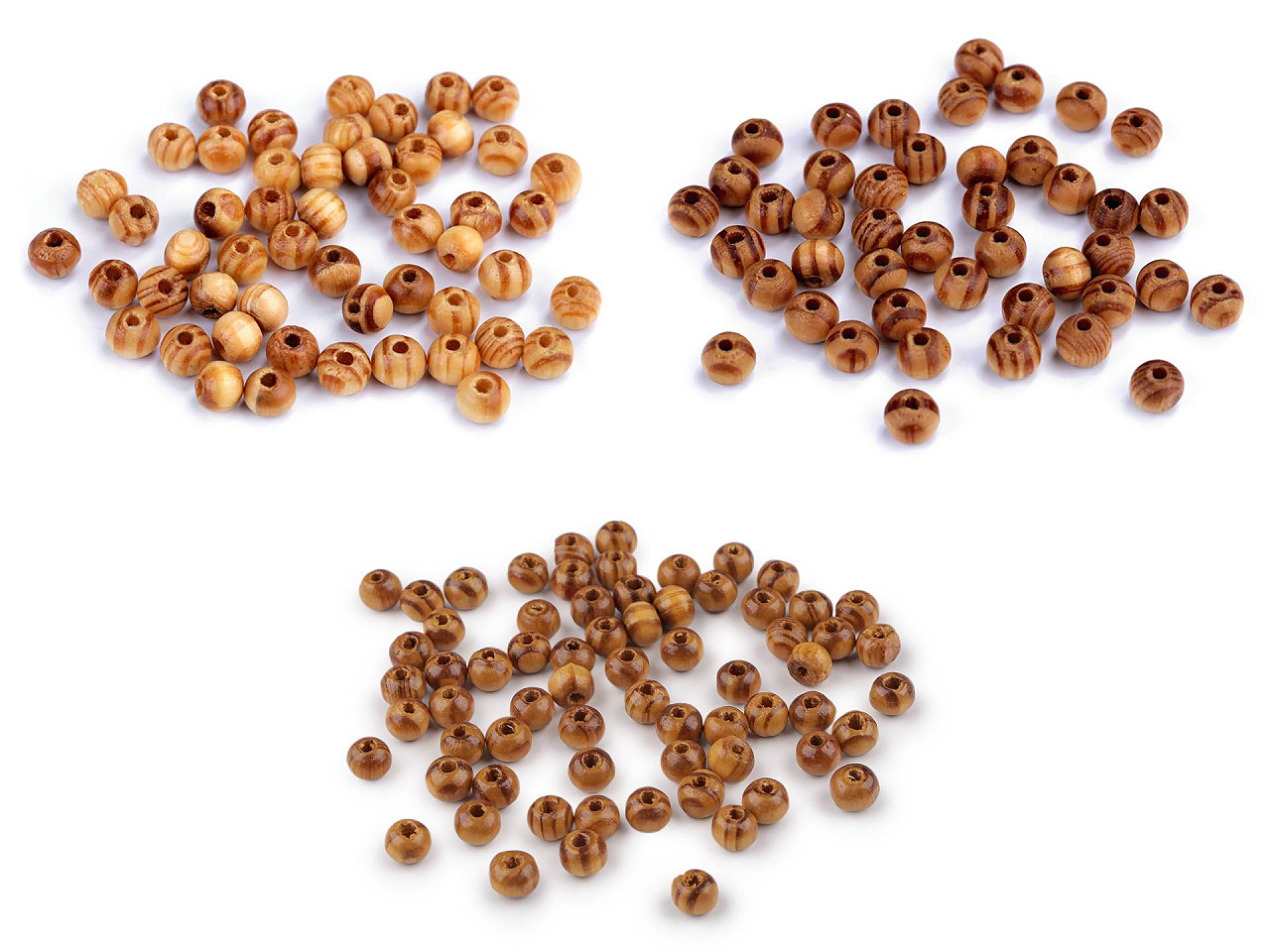 Dřevěné korálky Strip Ø6 mm, velké, 2 borovice střední