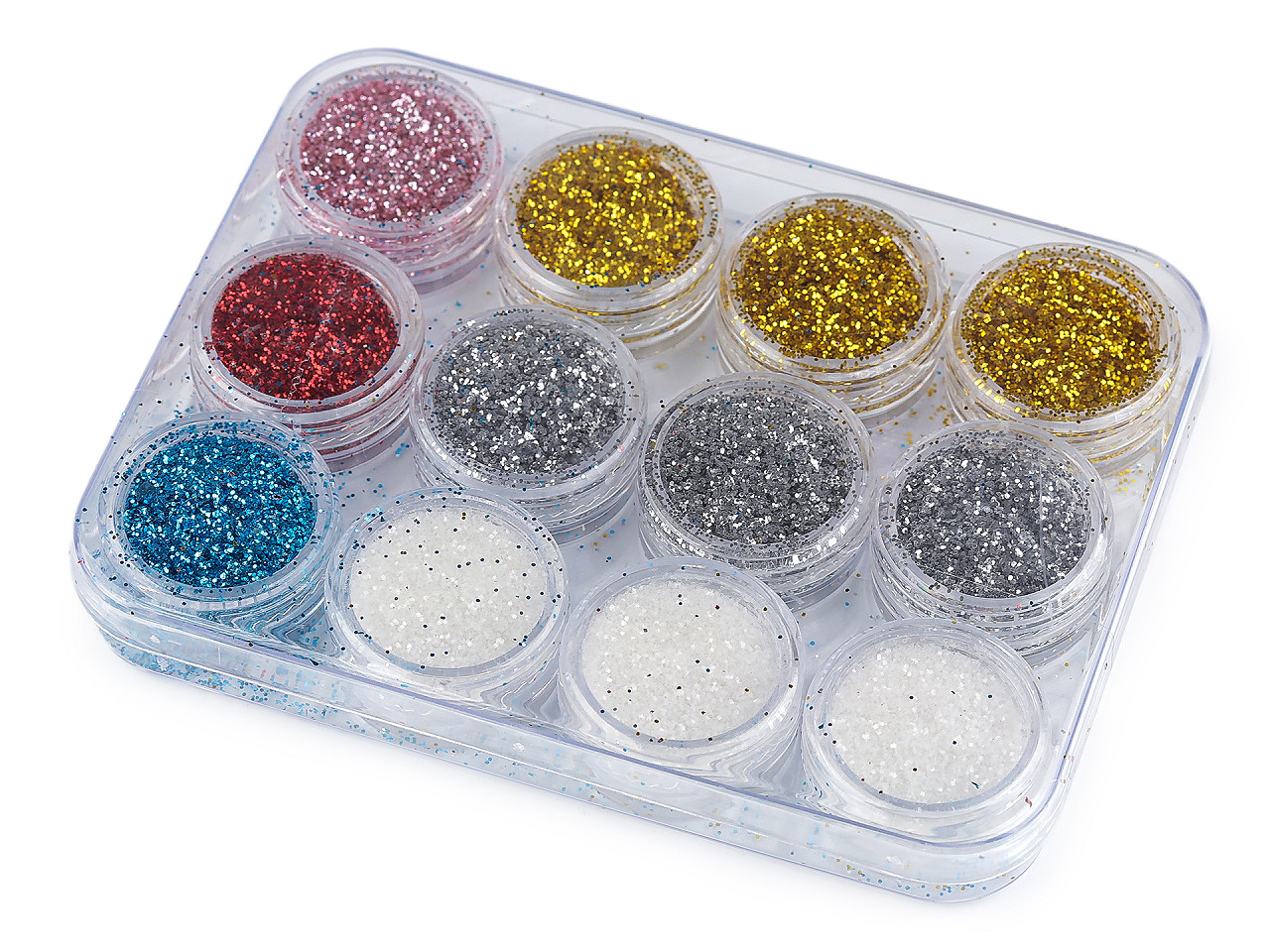 Glitry / třpytky v dóze 2 g, střední, 2 stříbrná