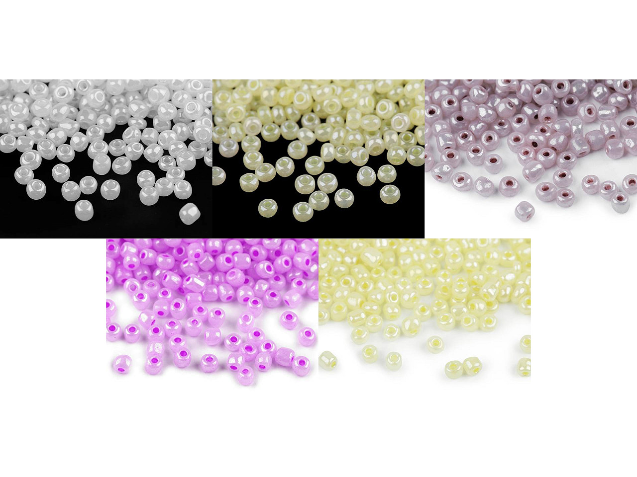 Rokajl 5/0 - 4,5 mm perleťový, neprůhledný, malé, 141 bílá lesk