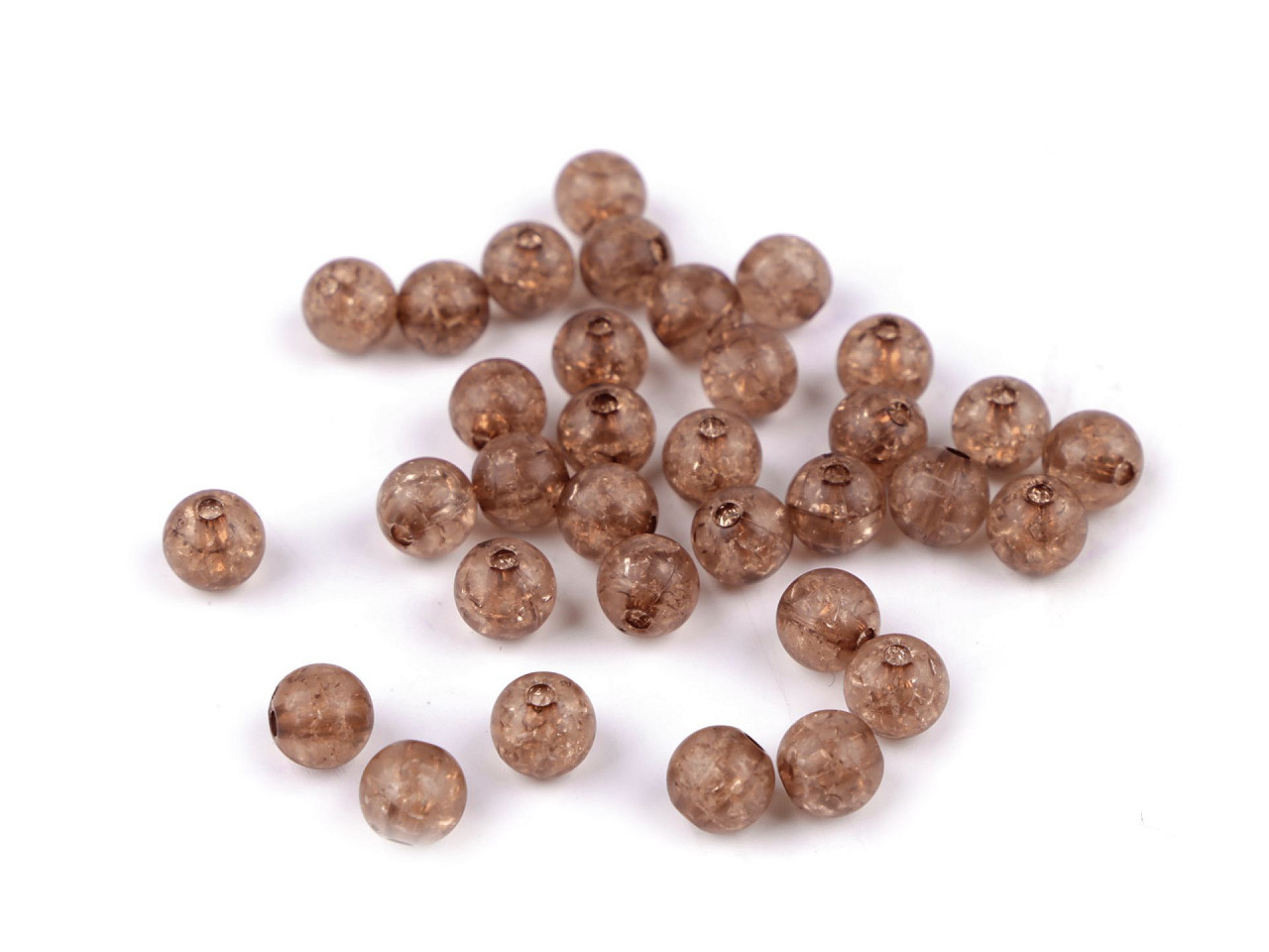 Plastové korálky kraklované Ø8 mm, velké, 23 (8) pink