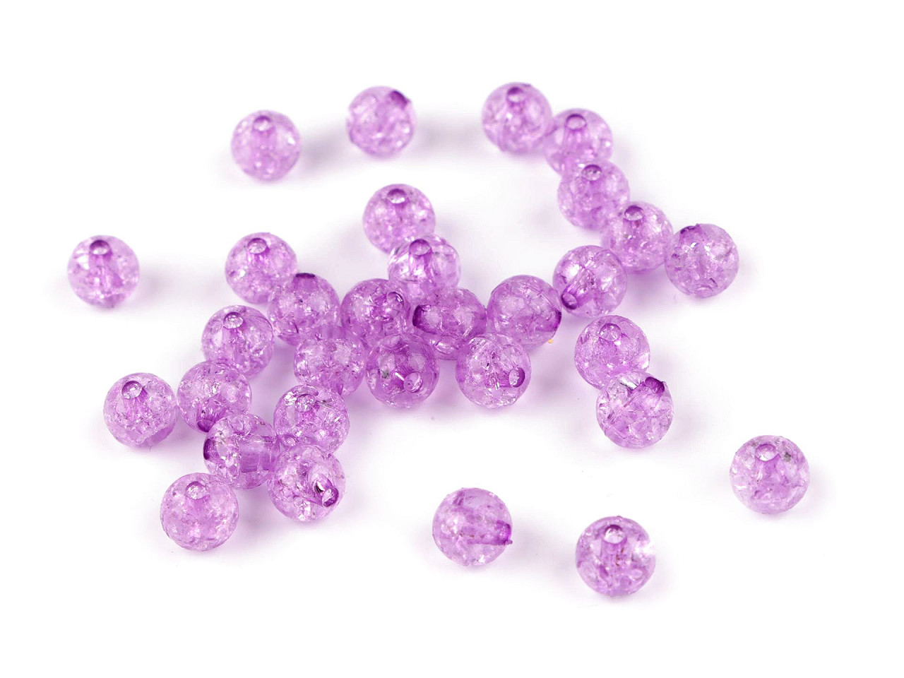 Plastové korálky kraklované Ø8 mm, velké, 23 (8) pink