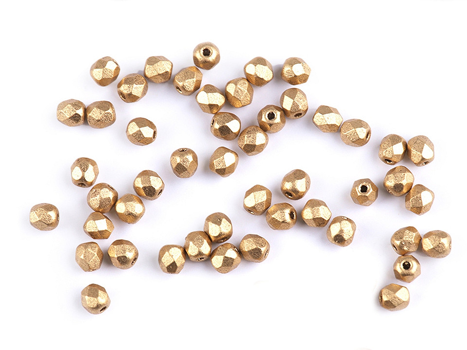 Sklenené korálky brúsené ohňovky 3 mm