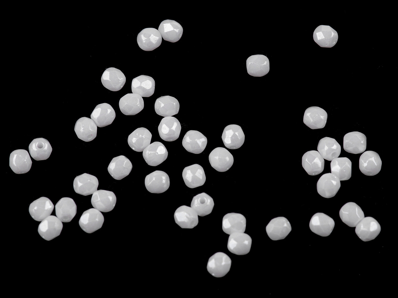 Skleněné korálky broušené ohňovky 3 mm, velké, 20 23980/21435 modrá safírová