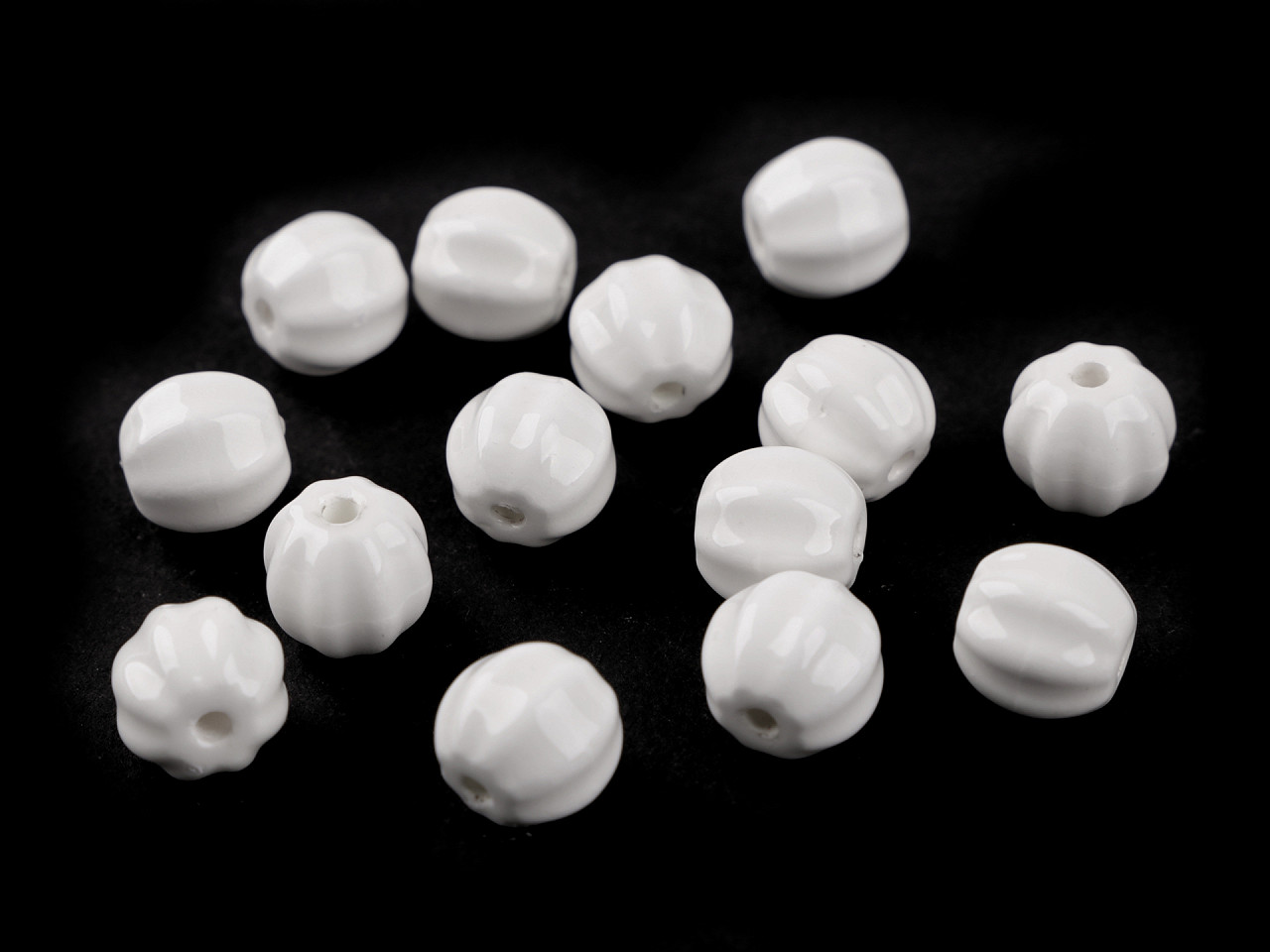 Porcelánové korálky ryhované Ø13 mm