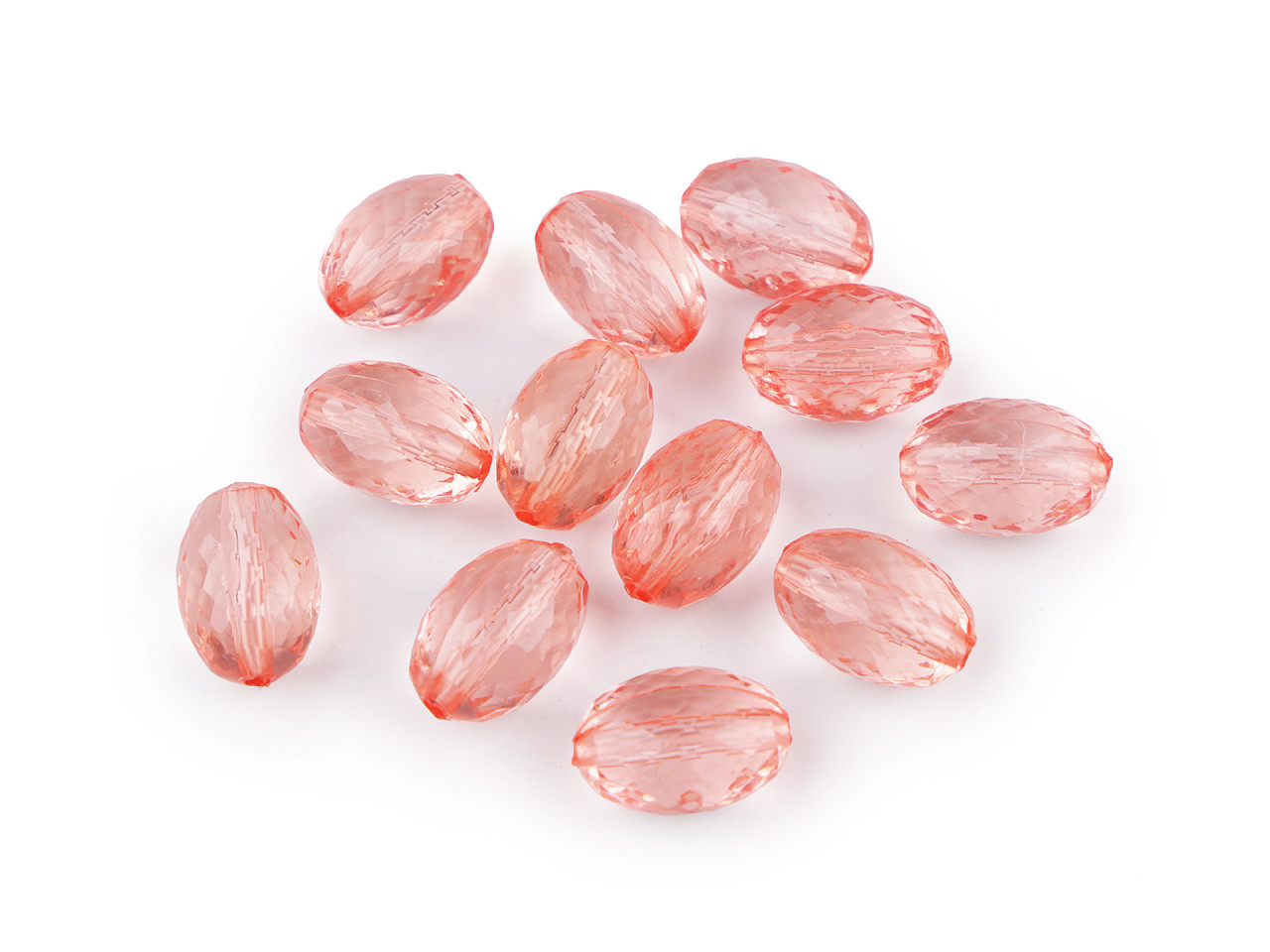 Plastové koráliky ploškované olivy 10x15 mm