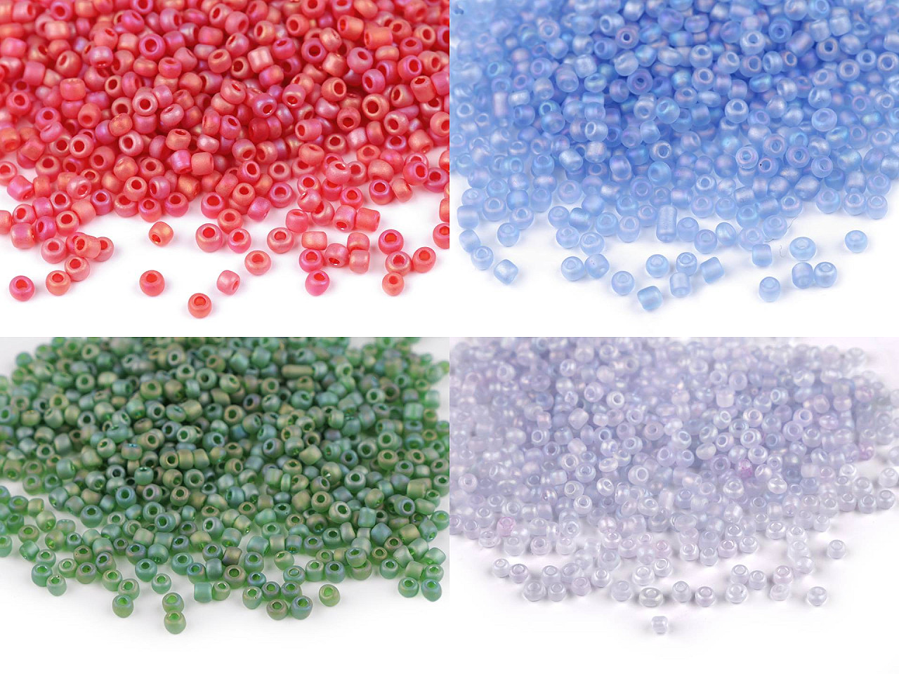 Rokajl 8/0 - 3 mm frosted AB, malé, M166 modrá světlá