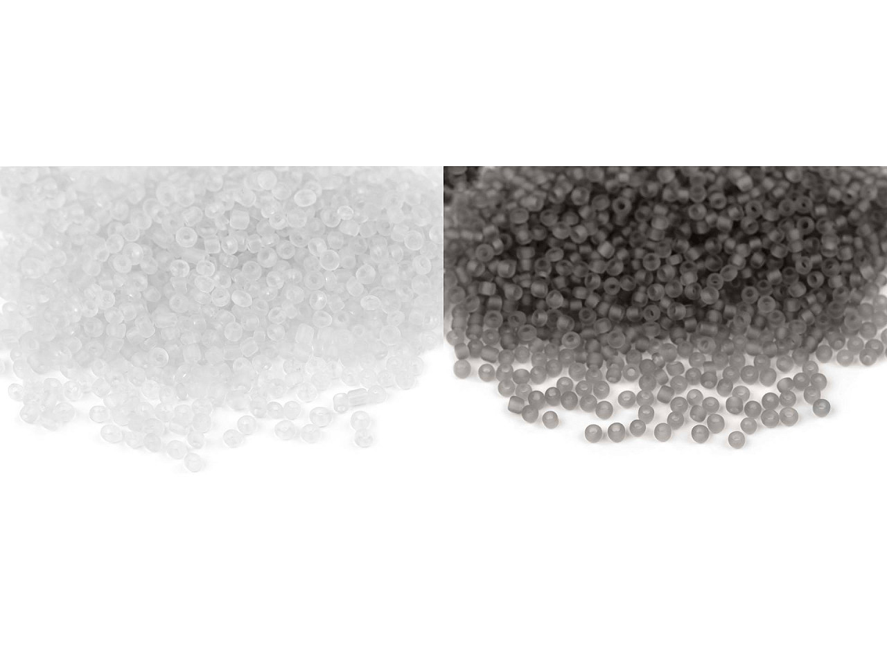Rokajl 12/0 - 2 mm transparent frosted, střední, 5 (M12) šedá