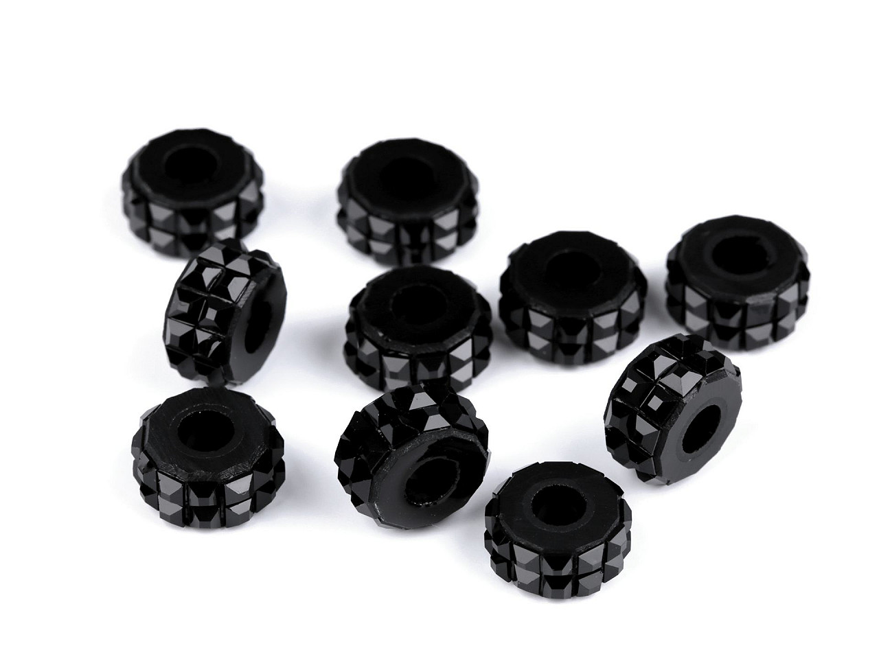 Plastové korálky s veľkým prievlakom 7x14 mm