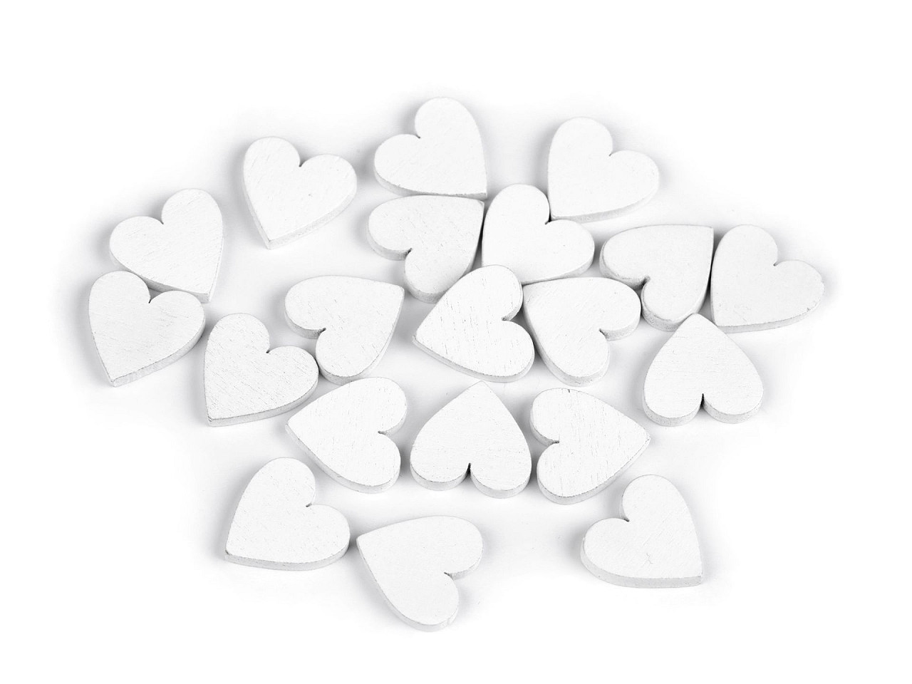 Dřevěné srdce k nalepení / dozdobení, malé, 4 růžová sv.