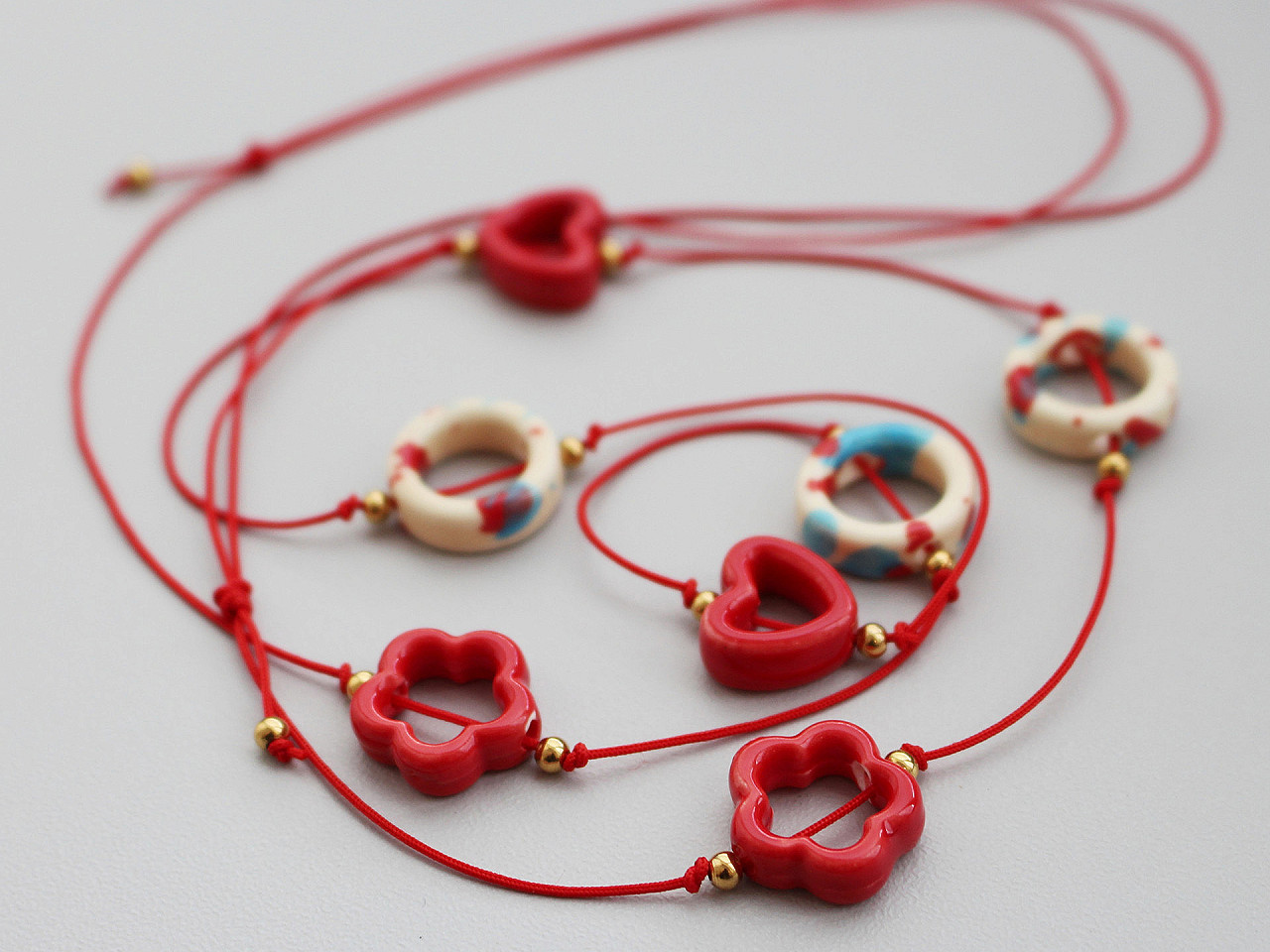 Porcelánové korálky / komponenty k výrobě ozdob a přívěsků, střední, 13 modrá květ