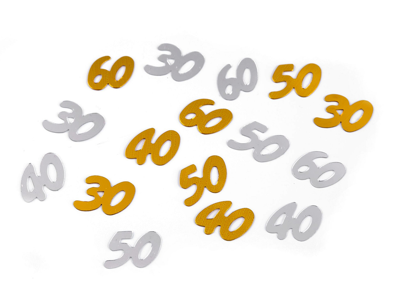 Konfety čísla 30; 40; 50; 60 - na párty, narodeninové oslavy