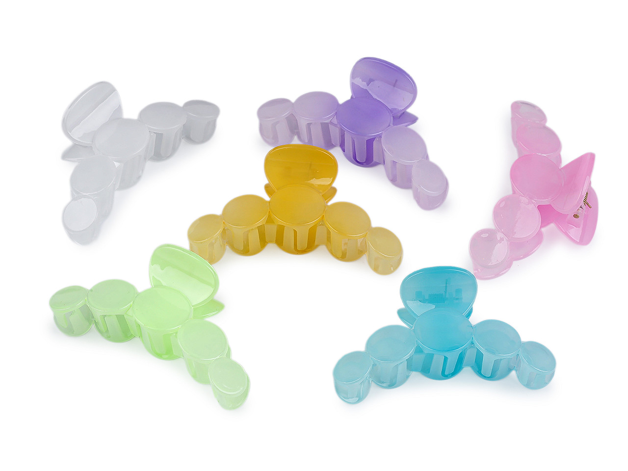 Skřipec do vlasů, malé, 10 bílá mléčná