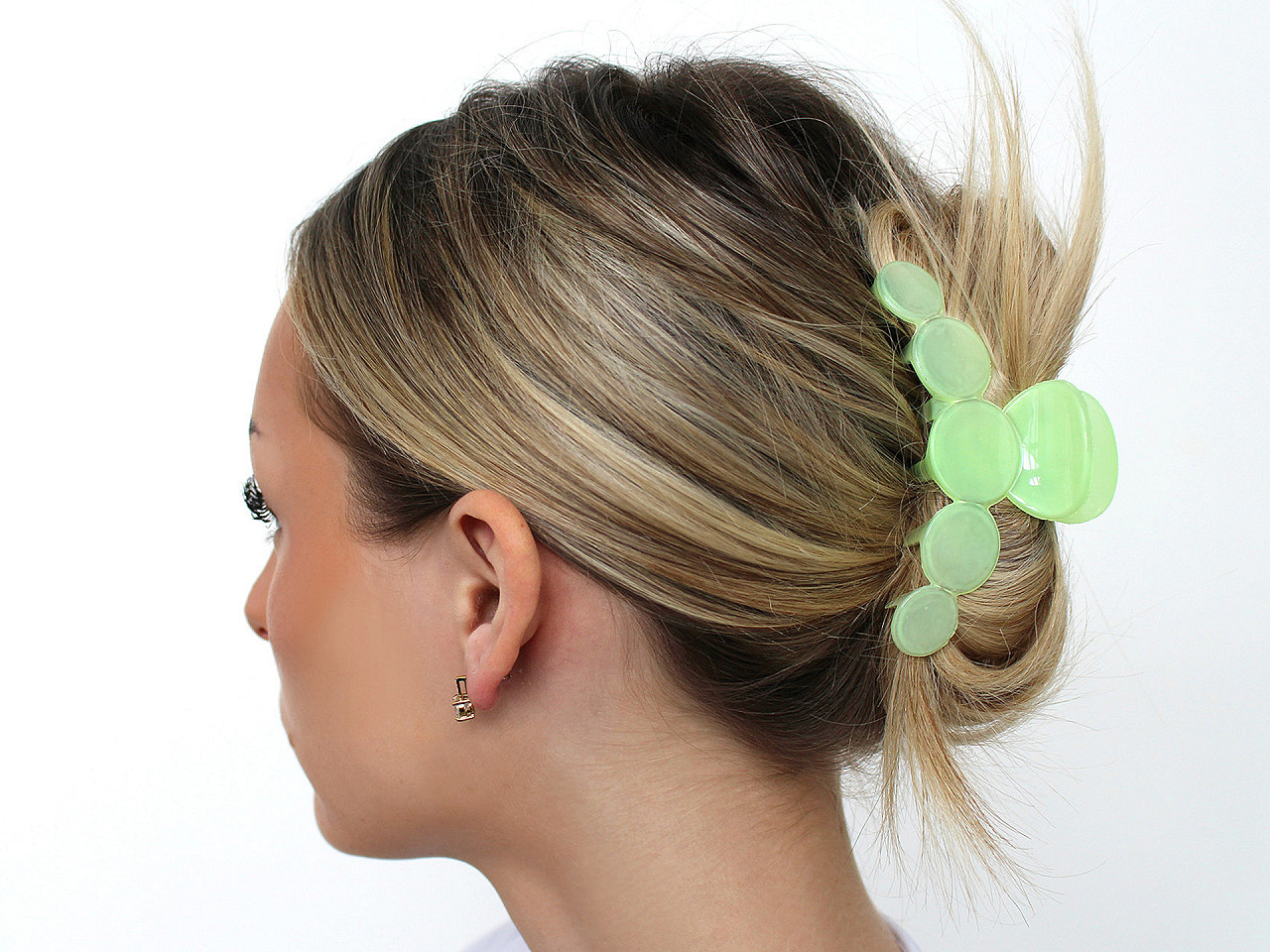 Skřipec do vlasů, malé, 10 bílá mléčná