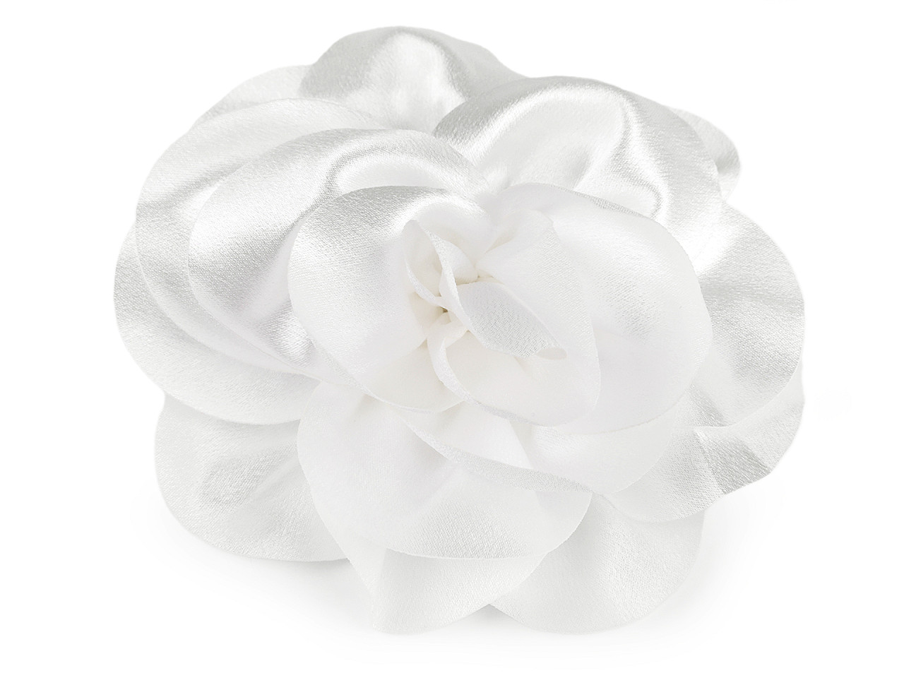 Brož / ozdoba do vlasů saténový květ Ø14,5 cm, malé, 3 hořčicová