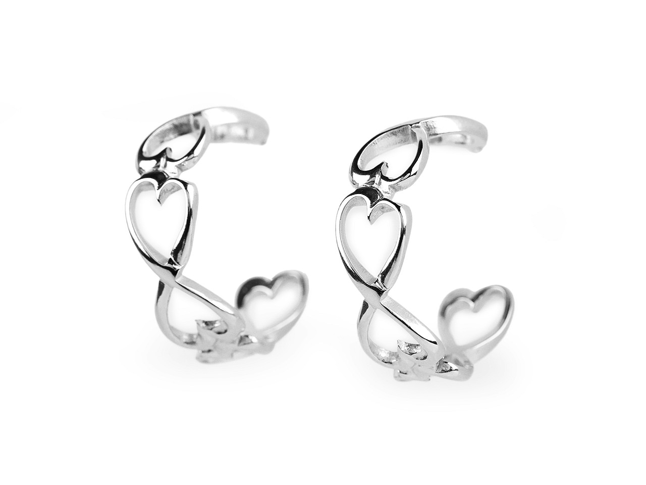 Náušnice z nerezové oceli kruhy, střední, 1 stříbrná