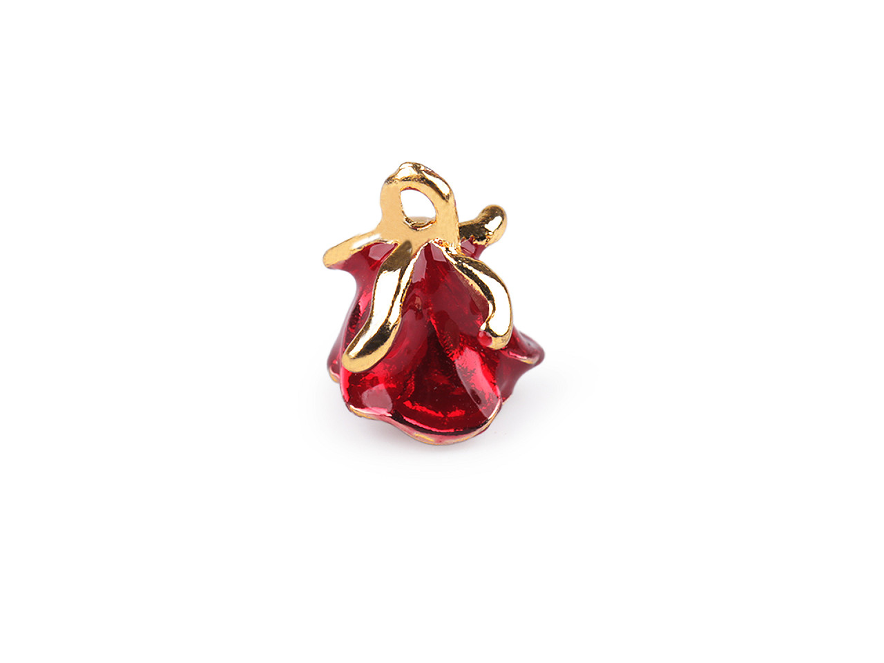 Kovový prívesok / ťaháčik na zips kvet ruže 3D 11x14 mm