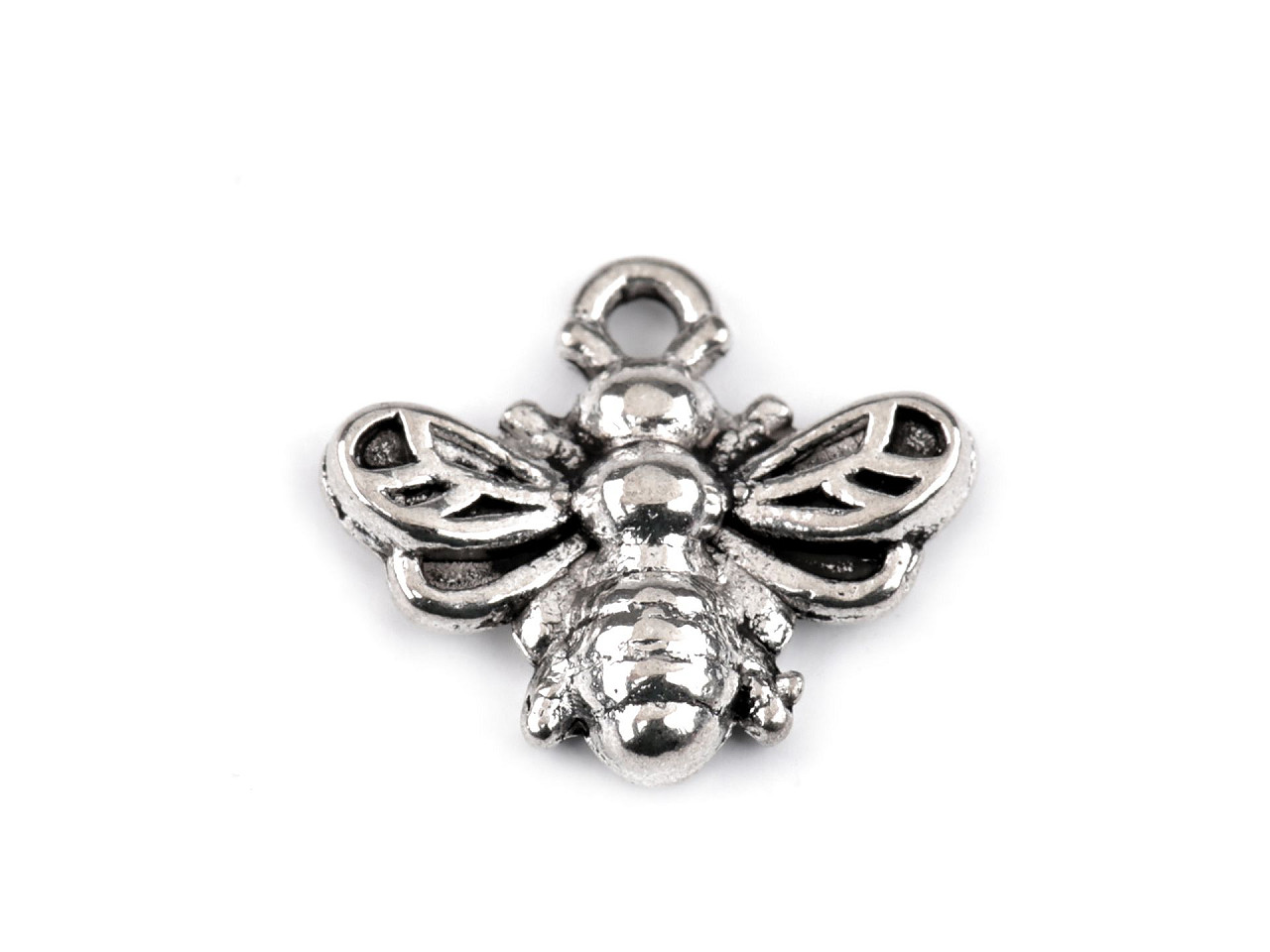 Kovový prívesok / ťaháčik na zips mini včielka 13x11 mm