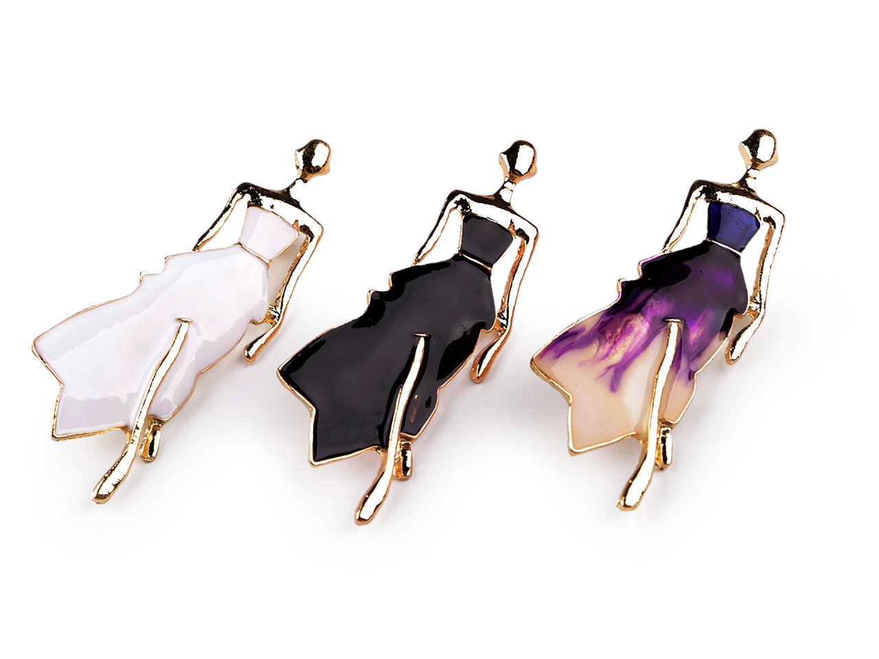 Brož modelka, malé, 1 bílá