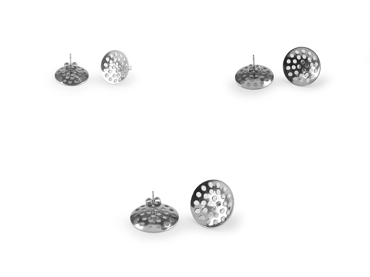 Náušnicová puzeta se sítkem Ø16; 18; 20 mm z nerezové oceli, střední, 3 (20 mm) platina