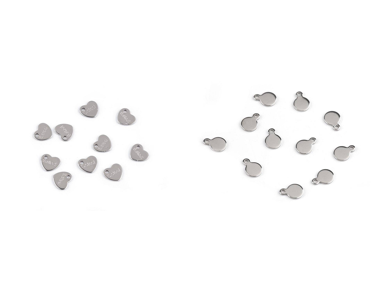Přívěsek / komponent k výrobě šperků z nerezové oceli se značkou S.steel, střední, 2 platina kolečko