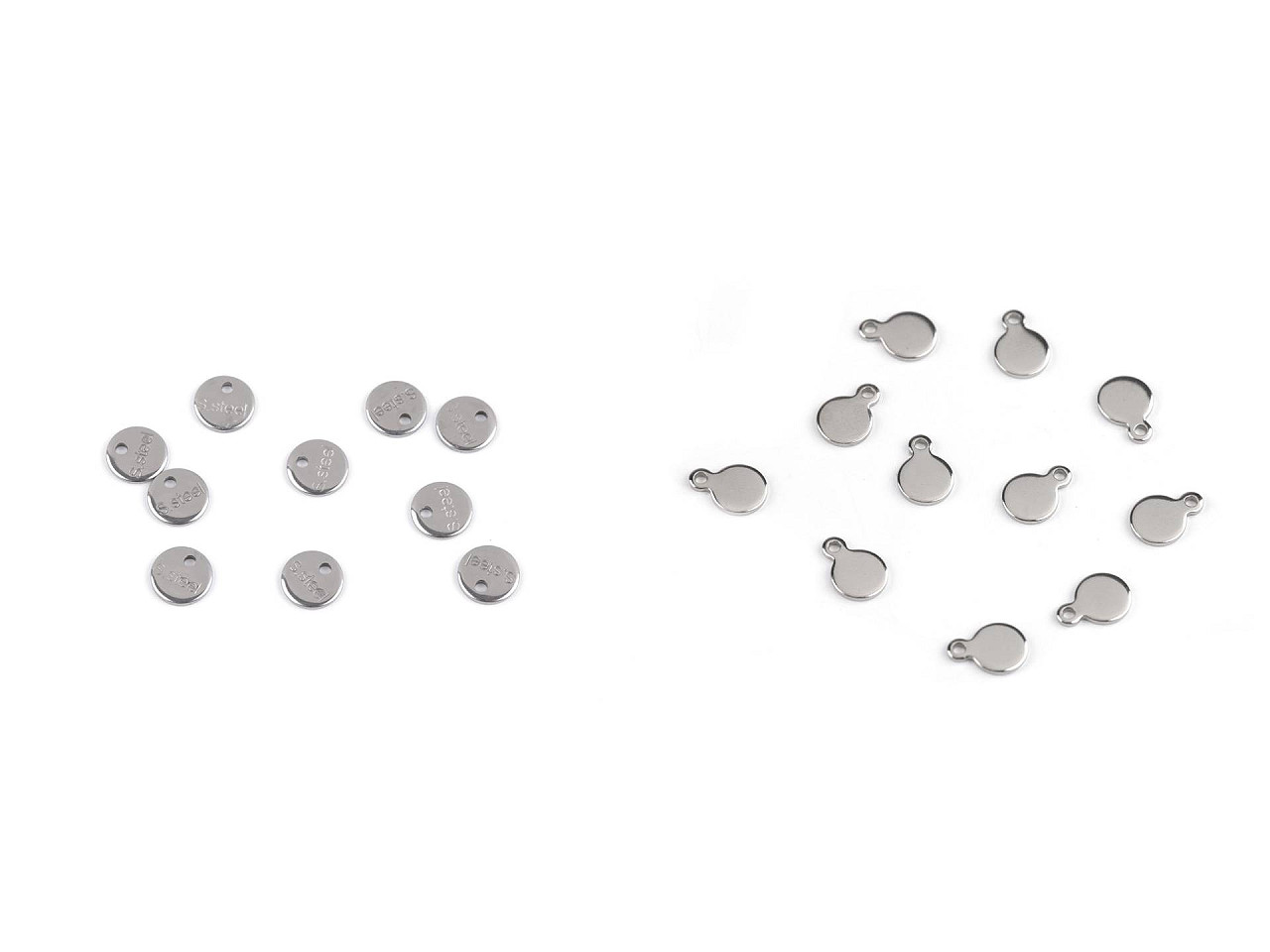 Přívěsek / komponent k výrobě šperků z nerezové oceli se značkou S.steel, střední, 2 platina kolečko