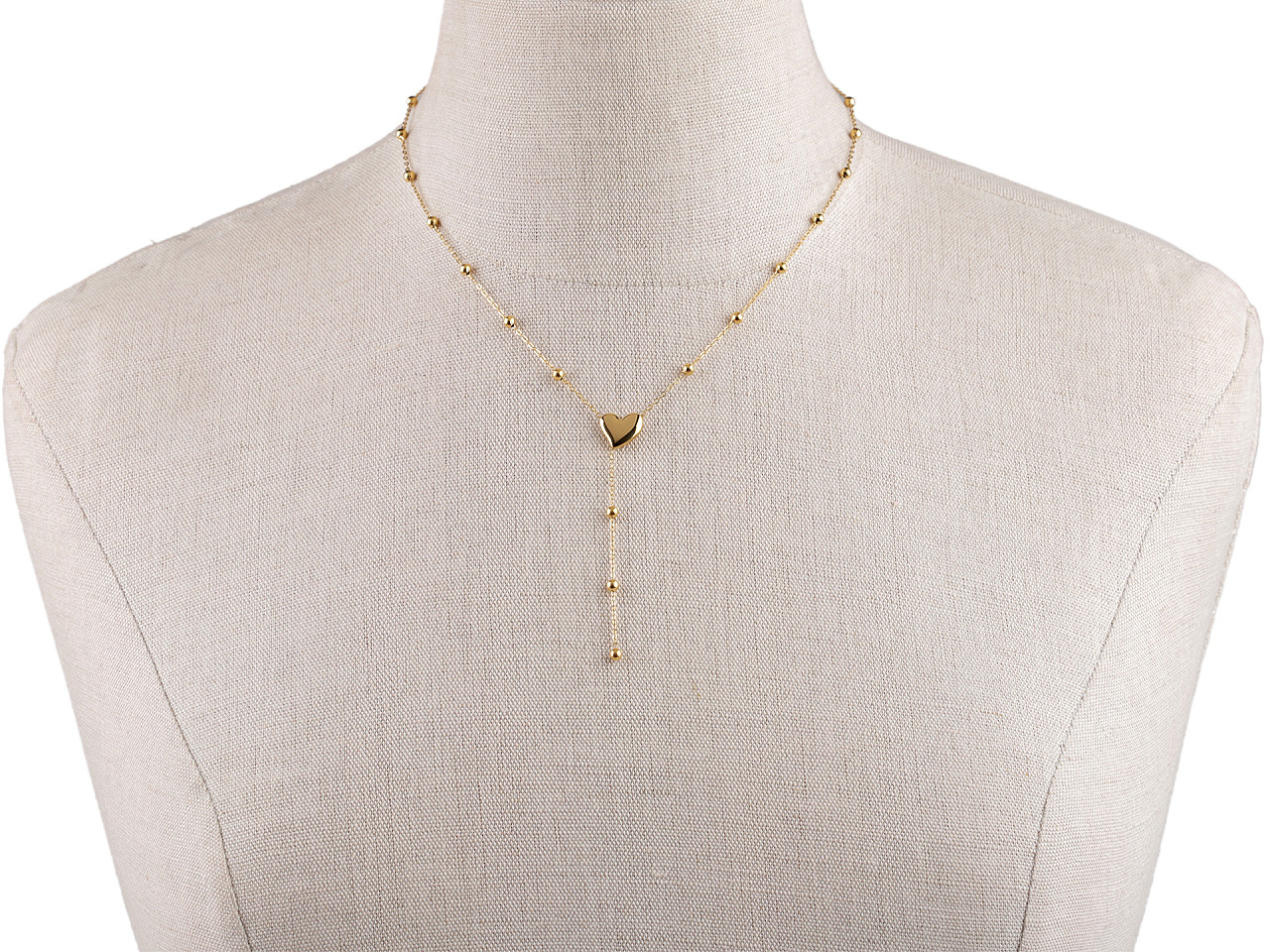 Náhrdelník z nerezové oceli srdce, střední, 1 stříbrná