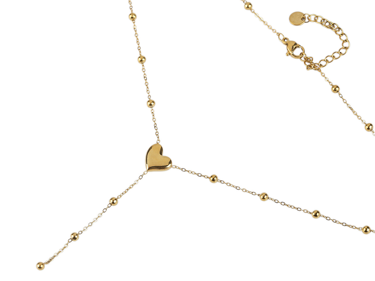 Náhrdelník z nerezové oceli srdce, střední, 1 stříbrná