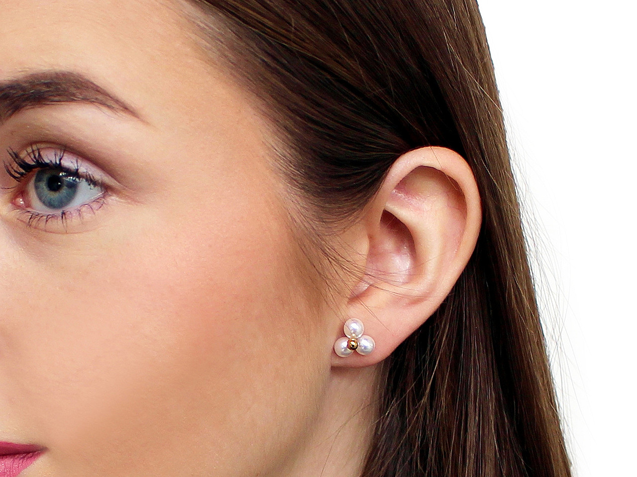 Perlové náušnice z nerezové oceli, malé, 1 stříbrná