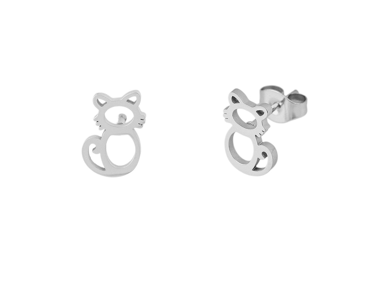 Náušnice z nerezové oceli kočka, malé, 2 zlatá